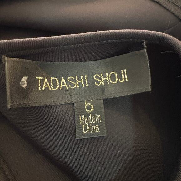 Tadashi Shoji Sabi Dress Black Gold Formal Floral Peony Bodycon Modest Neck 6 - Picture 10 of 10